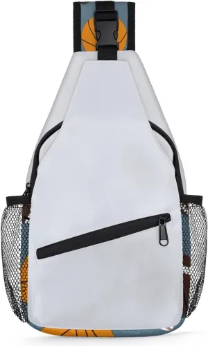 Basketball Baseball Rugby Sling Bag for Women Men Crossbody Sling Backpack Shoulder Bag Chest Bag Daypack for Travel Hiking Outdoor