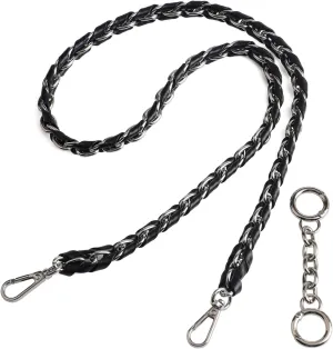 BEAULEGAN Purse Chain Strap - Microfiber Leather - Replacement for Handbag, Crossbody Shoulder Bag Set of 2, 35.4 Inch Long(Silver)