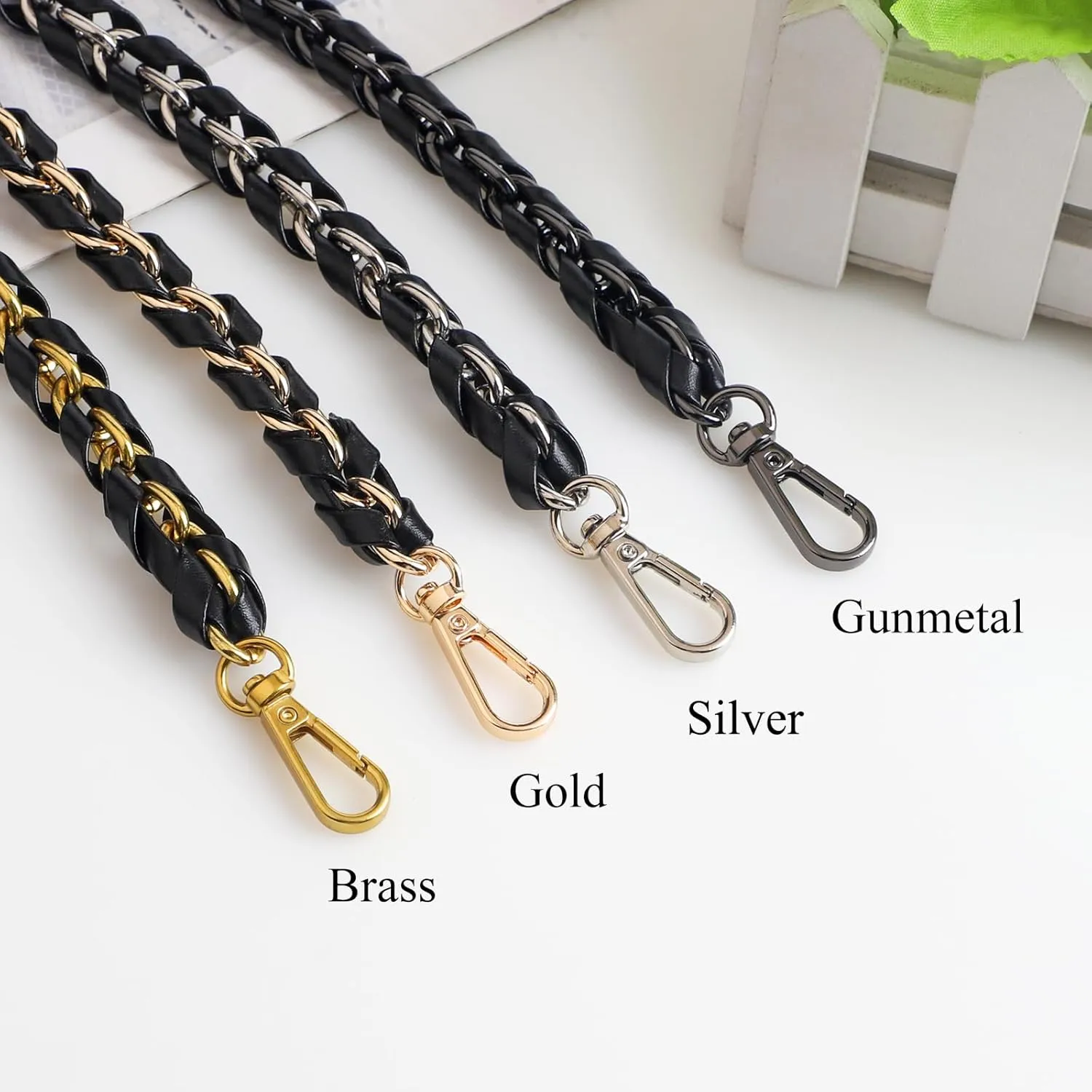 BEAULEGAN Purse Chain Strap - Microfiber Leather - Replacement for Handbag, Crossbody Shoulder Bag Set of 2, 35.4 Inch Long(Silver)