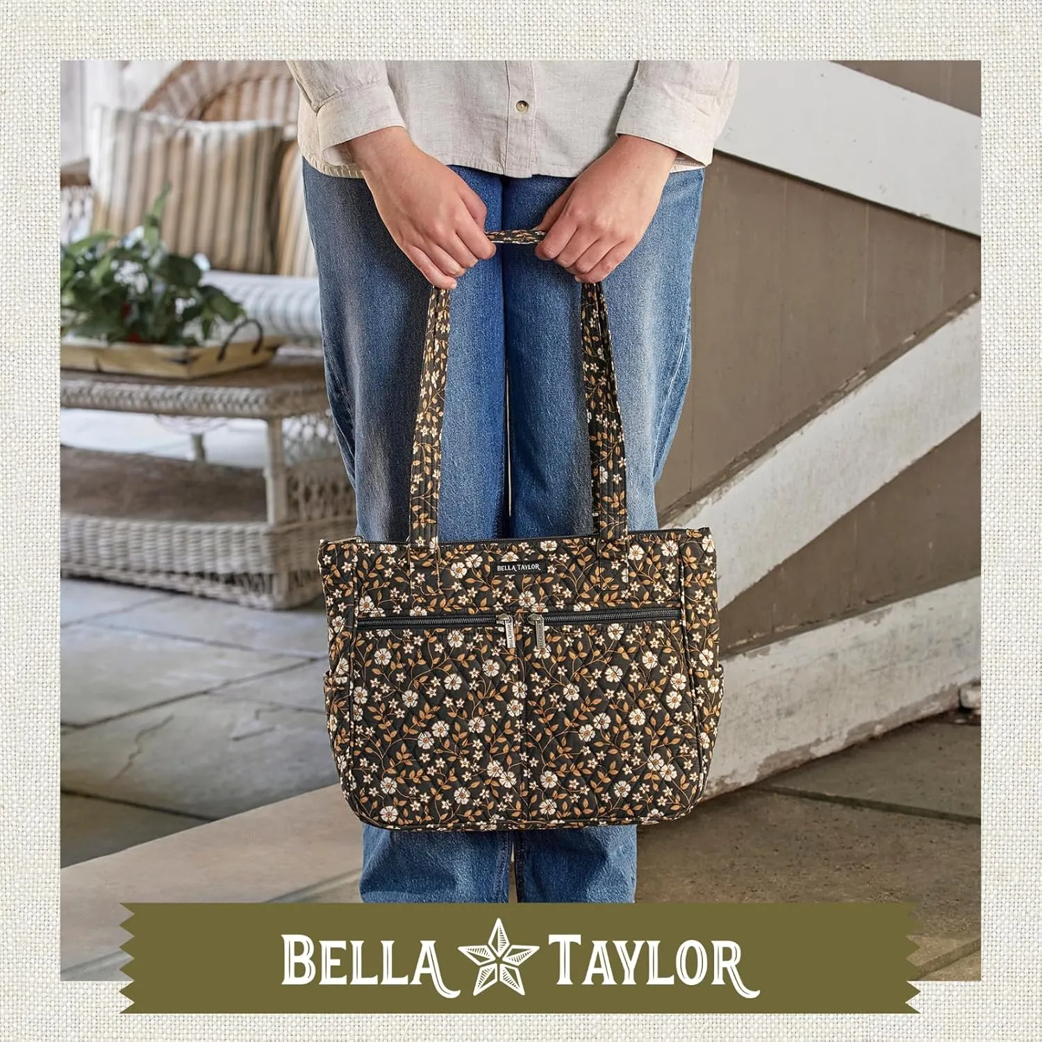 Bella Taylor Everyday Tote | Lightweight Quilted Fabric Handbags for Women