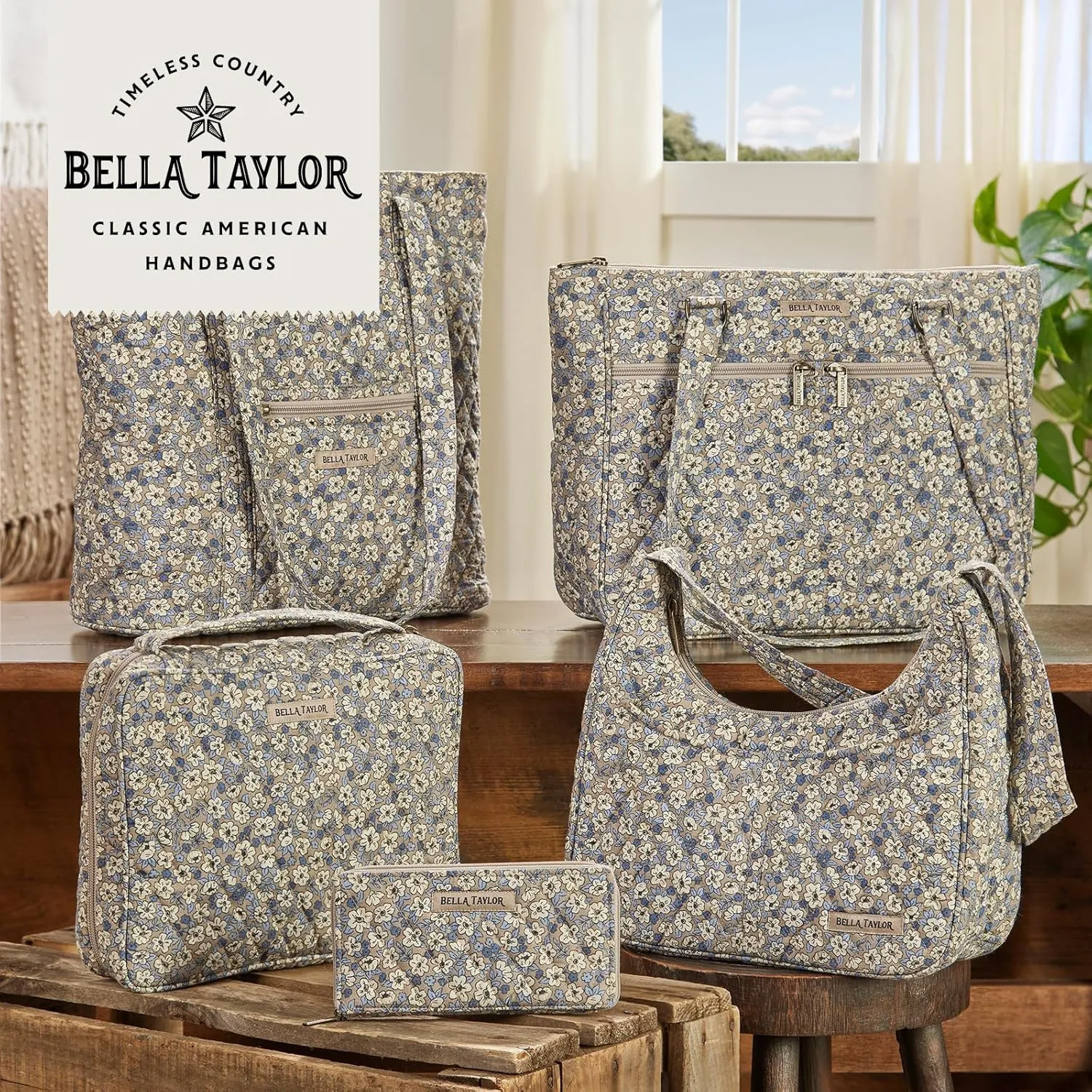 Bella Taylor Stride Tote | Lightweight Quilted Fabric Handbags for Women