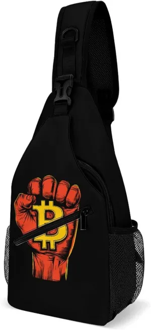 Bitcoins Revolution Casual Sling Bag Backpack Travel Shoulder Chest Crossbody Bags Adjustable Daypack Unisex