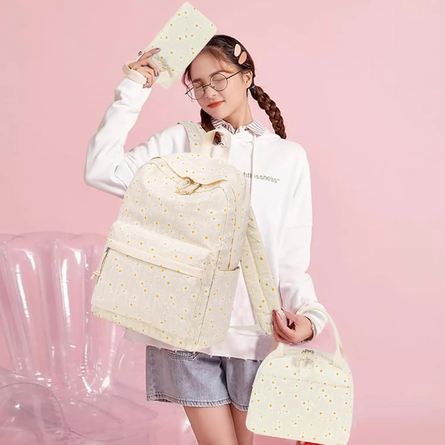 Bluboon School Backpack Teens Girls Boys Kids School Book Bags with Lunch Box Pencil Bag