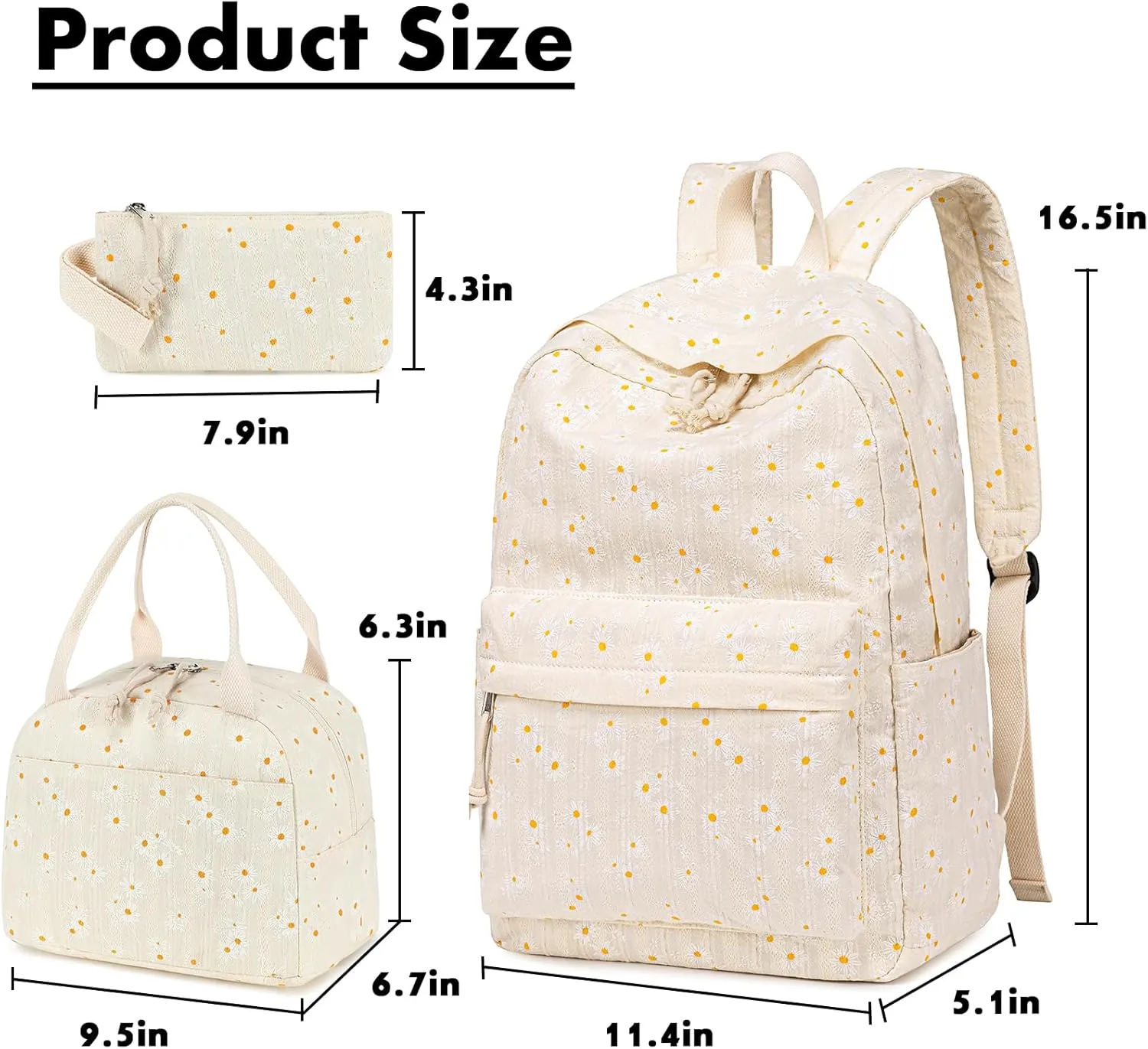 Bluboon School Backpack Teens Girls Boys Kids School Book Bags with Lunch Box Pencil Bag