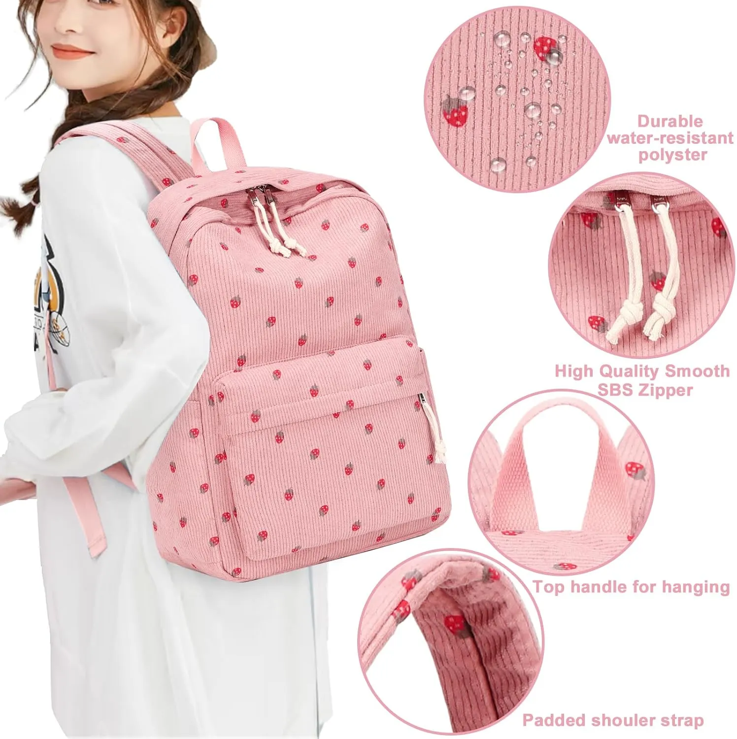 Bluboon School Backpack Teens Girls Boys Kids School Book Bags with Lunch Box Pencil Bag