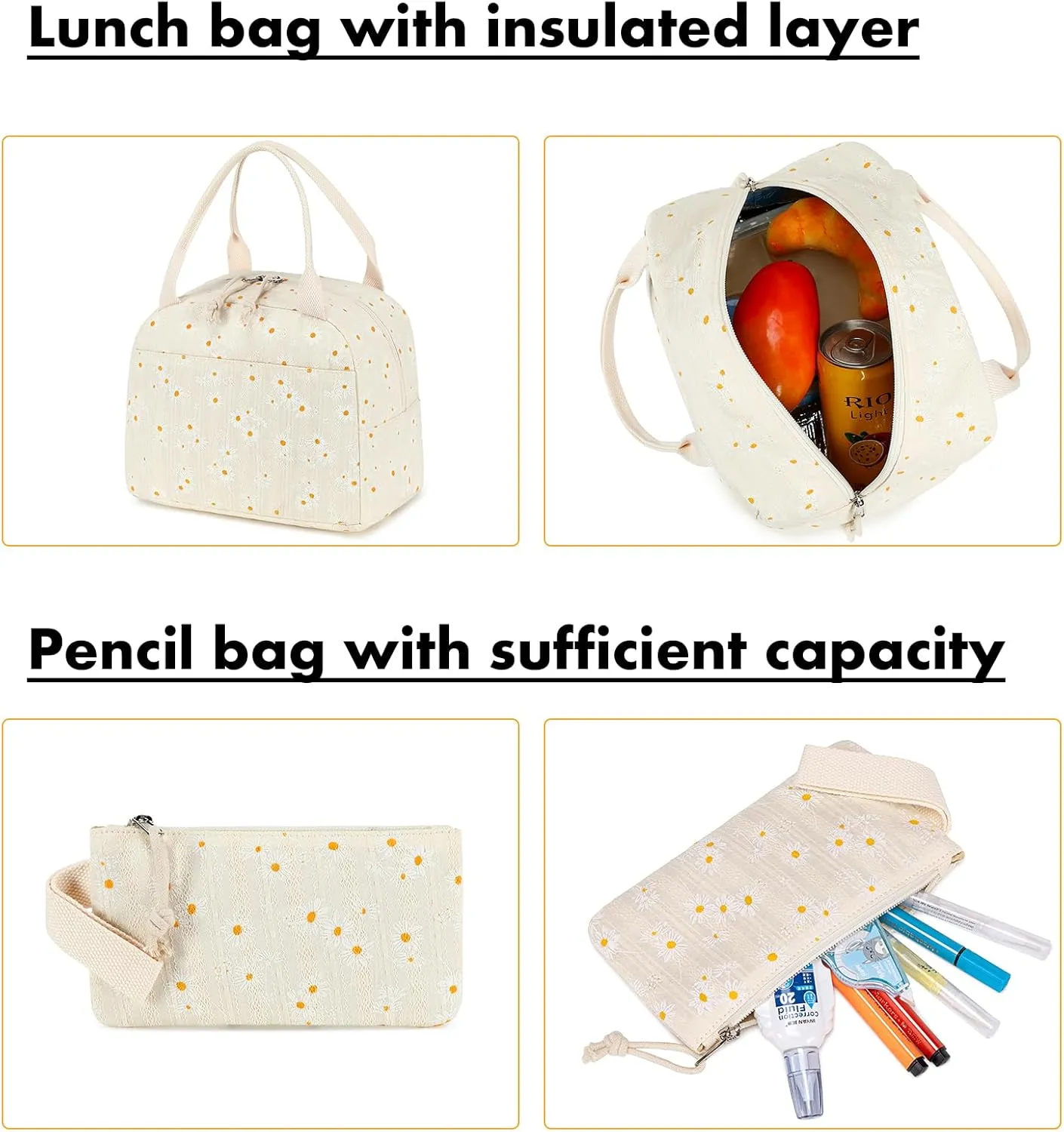 Bluboon School Backpack Teens Girls Boys Kids School Book Bags with Lunch Box Pencil Bag