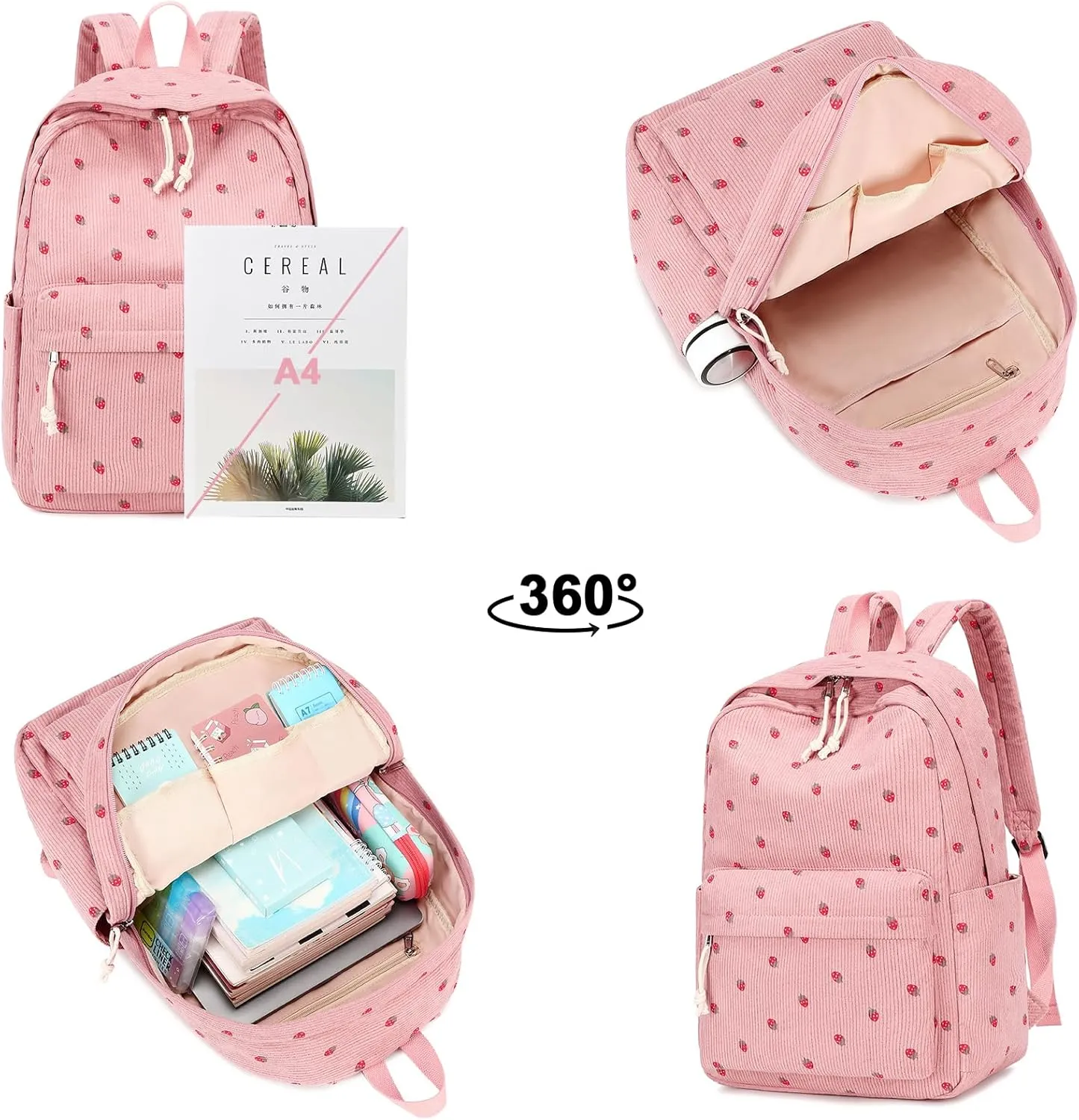 Bluboon School Backpack Teens Girls Boys Kids School Book Bags with Lunch Box Pencil Bag
