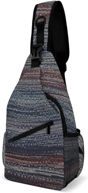 Blue Gray Texture Sling Backpack Fashion Crossbody Sling Bag for Women Men Chest Bag for Travel Hiking