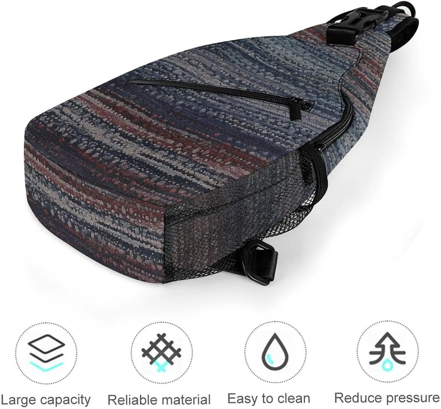 Blue Gray Texture Sling Backpack Fashion Crossbody Sling Bag for Women Men Chest Bag for Travel Hiking