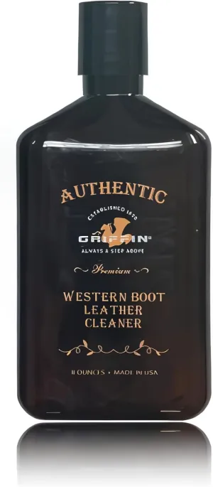 Boot Care Leather Cleaner (8 oz.) - Non-Toxic Cleaning Formula for Cowboy Boots, Leather Apparel, Furniture, Auto Interiors and More! - Made in The USA