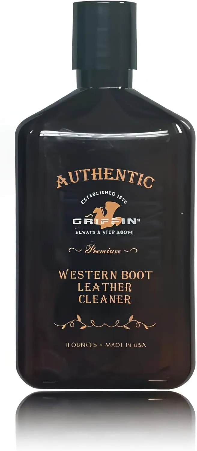 Boot Care Leather Cleaner (8 oz.) - Non-Toxic Cleaning Formula for Cowboy Boots, Leather Apparel, Furniture, Auto Interiors and More! - Made in The USA