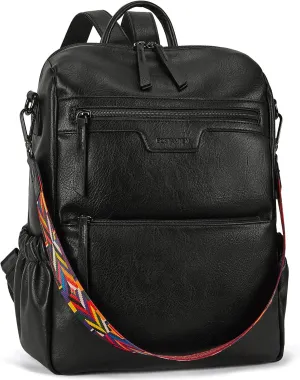 BOSTANTEN Backpack Purse for Women Fashion Designer Travel Backpack Leather Convertible Shoulder Bags Casual Daypack Black