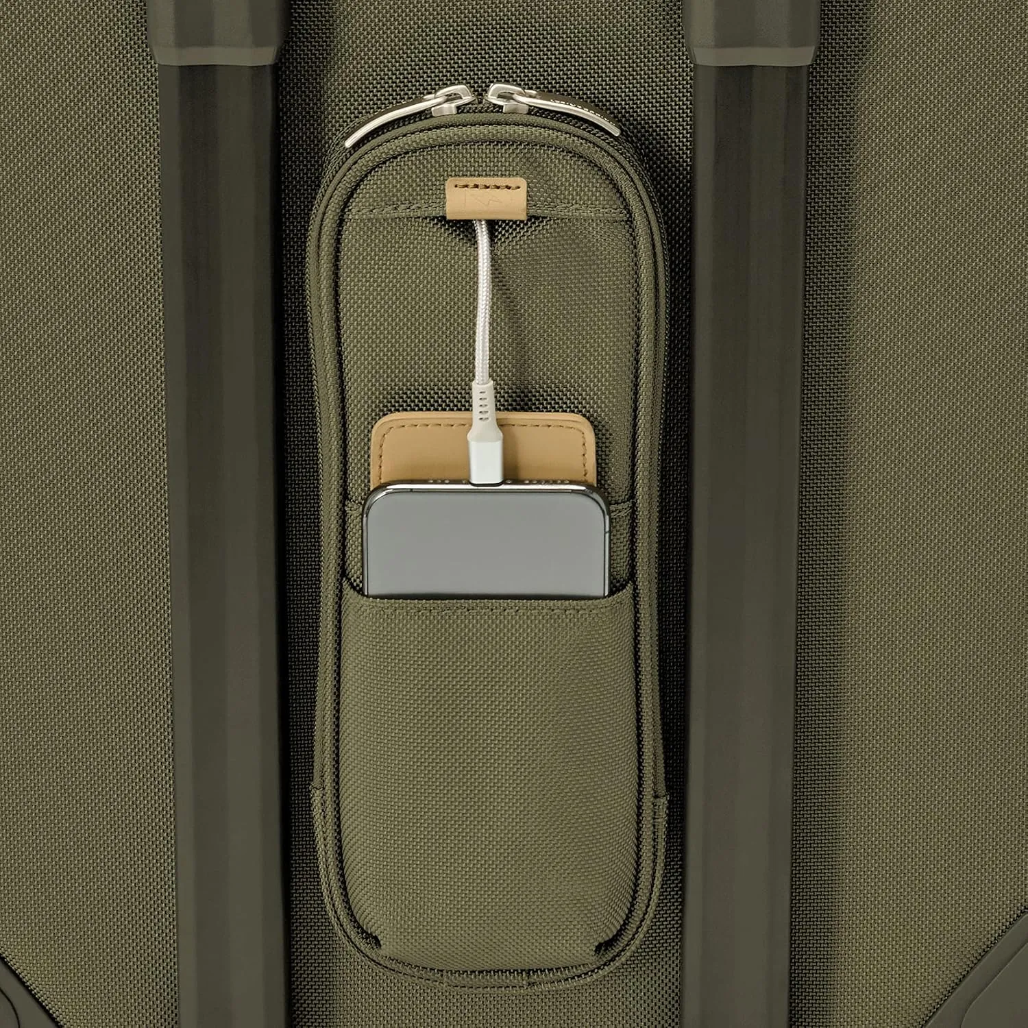 Briggs & Riley 21" Global Carry On Expandable Spinner - Luggage for International Travel, Suitcases with Wheels, Softside Rolling Bag for Men & Women, Self-Repairing Zipper- Baseline Collection, Olive