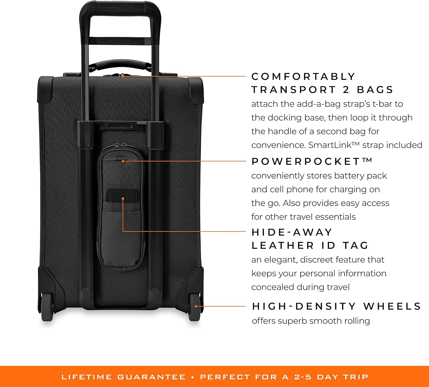 Briggs & Riley Essential 22" 2-Wheel Expandable Carry On - Luggage for Travel, Suitcases with Wheels, Softside Rolling Bag for Men & Women, Self-Repairing Zipper - Baseline Collection, Black