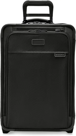 Briggs & Riley Essential 22" 2-Wheel Expandable Carry On - Luggage for Travel, Suitcases with Wheels, Softside Rolling Bag for Men & Women, Self-Repairing Zipper - Baseline Collection, Black