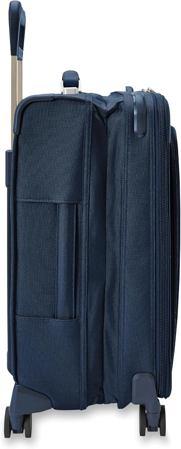 Briggs & Riley Essential 22" Carry On Expandable Spinner - Luggage for Travel, Suitcases with Wheels, Softside Rolling Bag for Men & Women, Self-Repairing Zipper - Baseline Collection, Navy