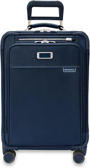 Briggs & Riley Essential 22" Carry On Expandable Spinner - Luggage for Travel, Suitcases with Wheels, Softside Rolling Bag for Men & Women, Self-Repairing Zipper - Baseline Collection, Navy