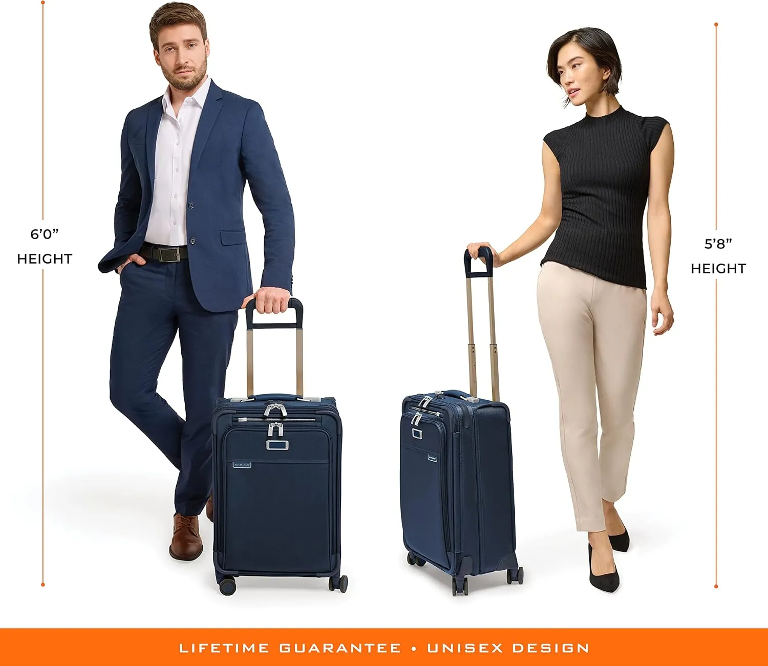 Briggs & Riley Essential 22" Carry On Expandable Spinner - Luggage for Travel, Suitcases with Wheels, Softside Rolling Bag for Men & Women, Self-Repairing Zipper - Baseline Collection, Navy