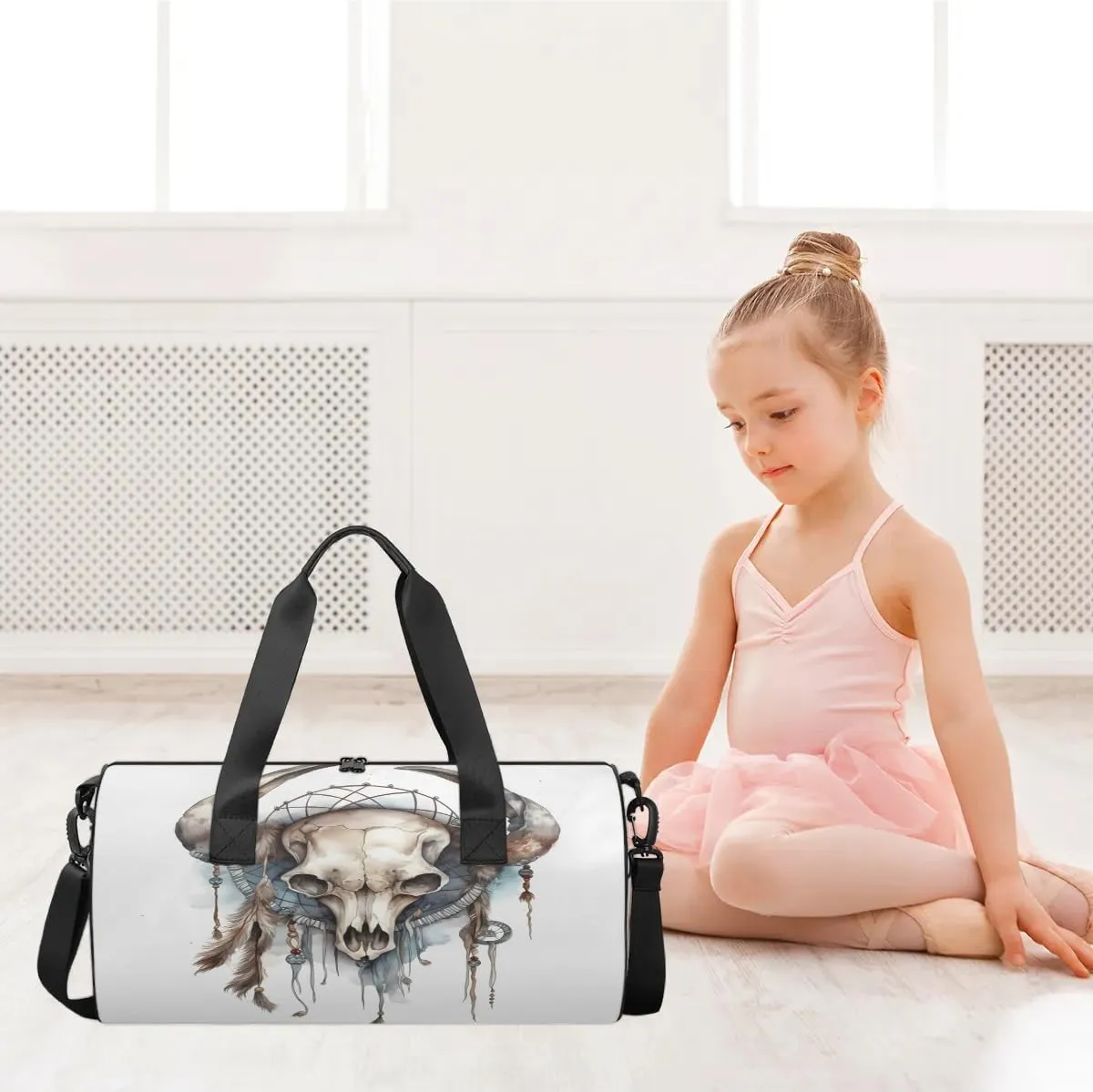 Bull head skulls Dance Bags Weekender Bags Sport Duffel Bag Carry on Overnight Bag for Men Women