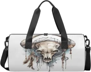 Bull head skulls Dance Bags Weekender Bags Sport Duffel Bag Carry on Overnight Bag for Men Women