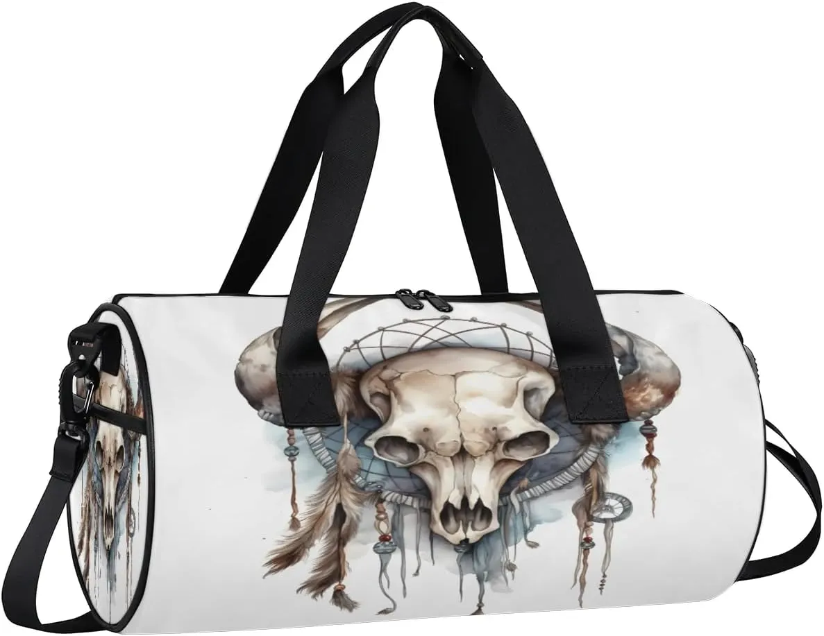 Bull head skulls Dance Bags Weekender Bags Sport Duffel Bag Carry on Overnight Bag for Men Women