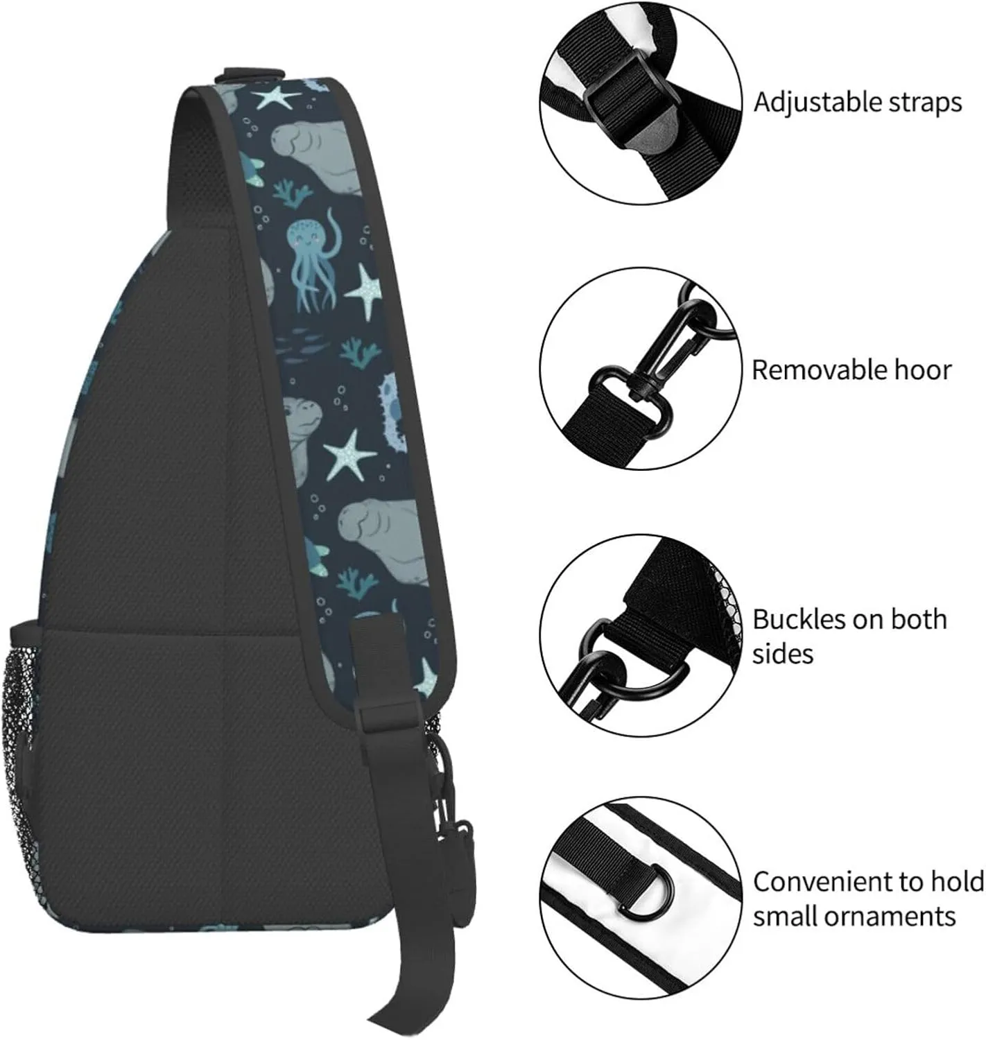 Butterflies Sling Bag Crossbody Sling Backpack for Women Men Travel Hiking Daypack Chest Shoulder Bag