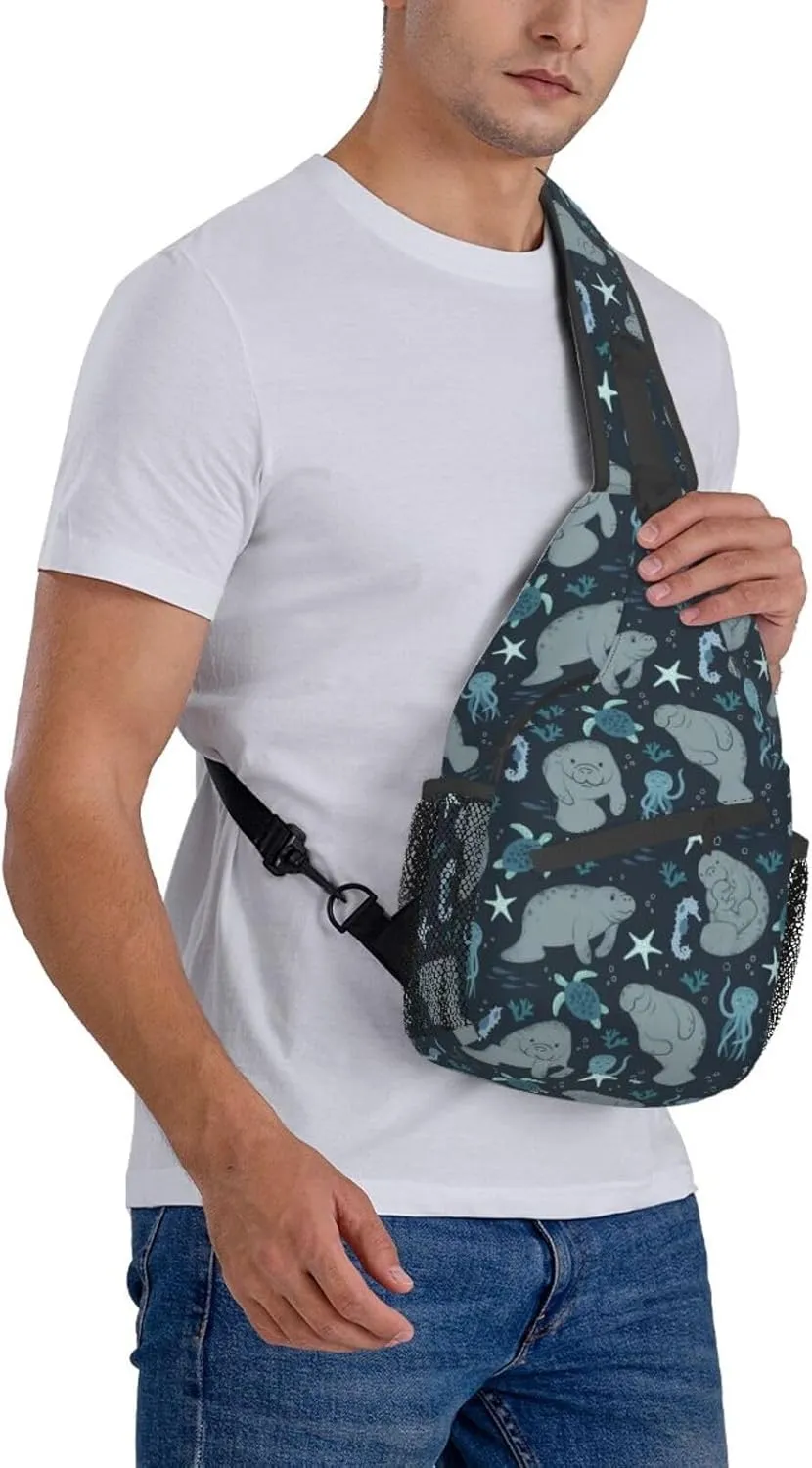 Butterflies Sling Bag Crossbody Sling Backpack for Women Men Travel Hiking Daypack Chest Shoulder Bag