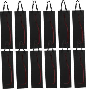 Cabilock Red Wine Bag 12pcs Single Bottle Tote Matte Finish Rope String Handles Suitable for Wine Beer