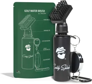 Caddy Splash Golf Club Brush Cleaner with Water - Heavy Duty Retractable Clip- Squeeze Bottle for Easy Cleaning with Nylon Bristles- Holds 4 Oz Water - Golf Accessories- USA Company
