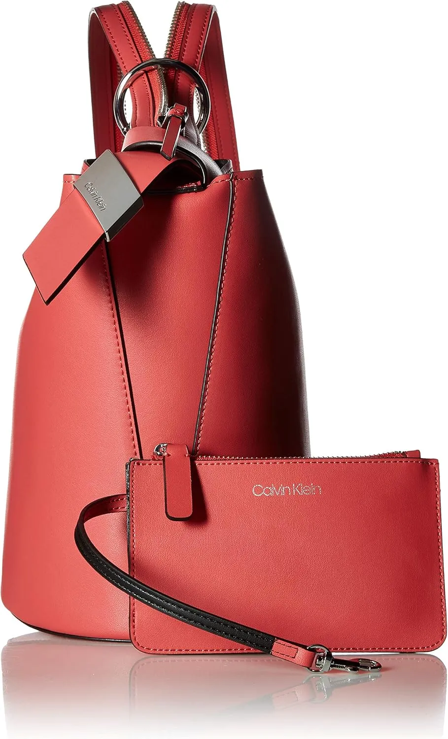 Calvin Klein Karsyn Nappa Leather 3 in 1 Convertible Bucket