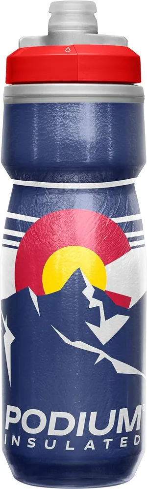 CamelBak Podium Chill Insulated Bike Water Bottle - Easy Squeeze Bottle - Fits Most Bike Cages - 21oz, Colorado