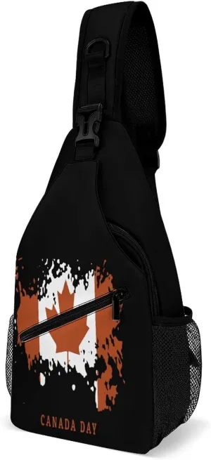 Canada Day Fashion Sling Bag Shoulder Chest Crossbody Bags for Women Men Backpack Daypack Travel Hiking
