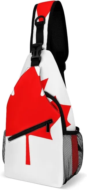 Canada Flag Fashion Sling Bag Shoulder Chest Crossbody Bags for Women Men Backpack Daypack Travel Hiking