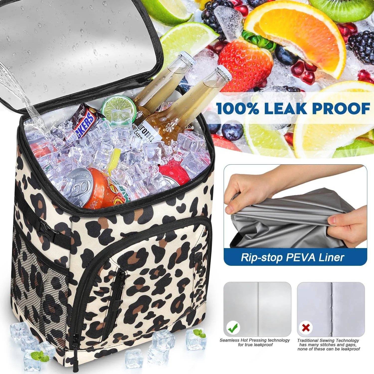 Capolo Cooler Backpack 30/45 Cans, Insulated Thermal Bag Beverage Soft Cooler Lunch Camping Travel Picnic Hiking for Men Women