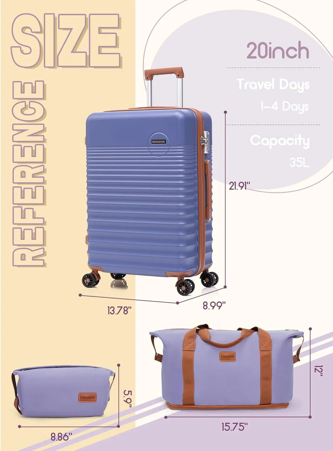 Carry On Luggage 22x14x9 Airline Approved, 20-inch Hard Shell Suitcases with Wheels, ABS Lightweight Carry on Suitcase with TSA Lock
