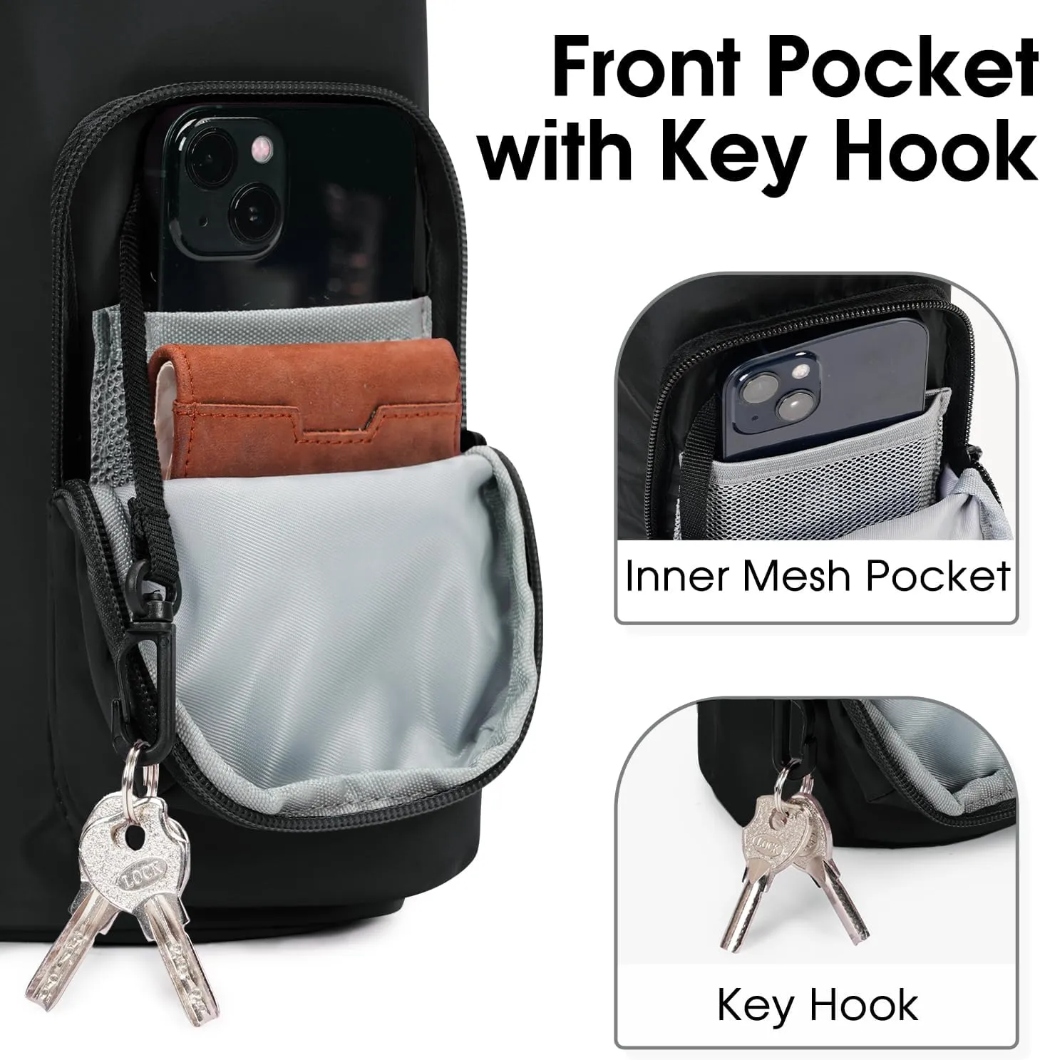 Ceneda Water Bottle Carrier Bag with Phone Pocket 32oz 40oz Tumbler Insulated Water Bottle Holder with Adjustable Shoulder Strap Carrier Sling Bag (Black)