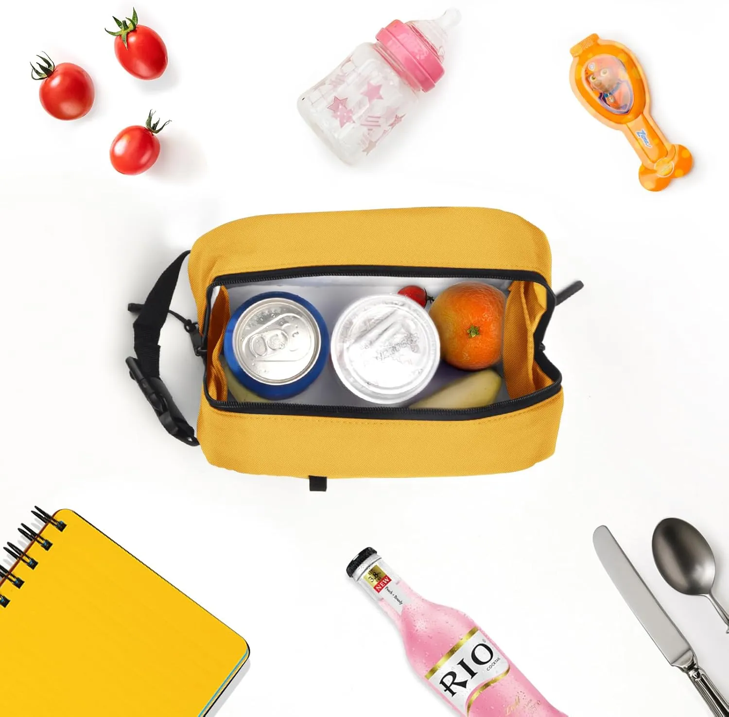 Cerbonny Small Cooler Bag Freezable Lunch Bag for Work School Travel, Leak-proof, Insulated, BPA, PVC Free, Yellow-2