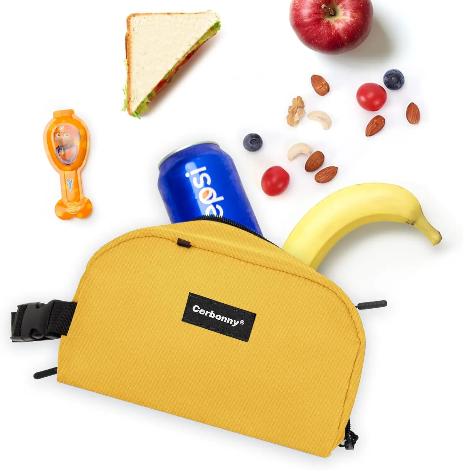 Cerbonny Small Cooler Bag Freezable Lunch Bag for Work School Travel, Leak-proof, Insulated, BPA, PVC Free, Yellow-2