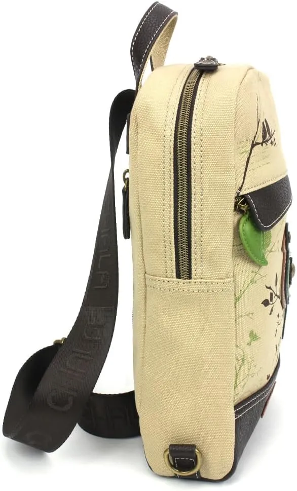 CHALA Canvas Sling Bag Women RFID Protected Canvas Crossbody Backpack with Adjustable Strap