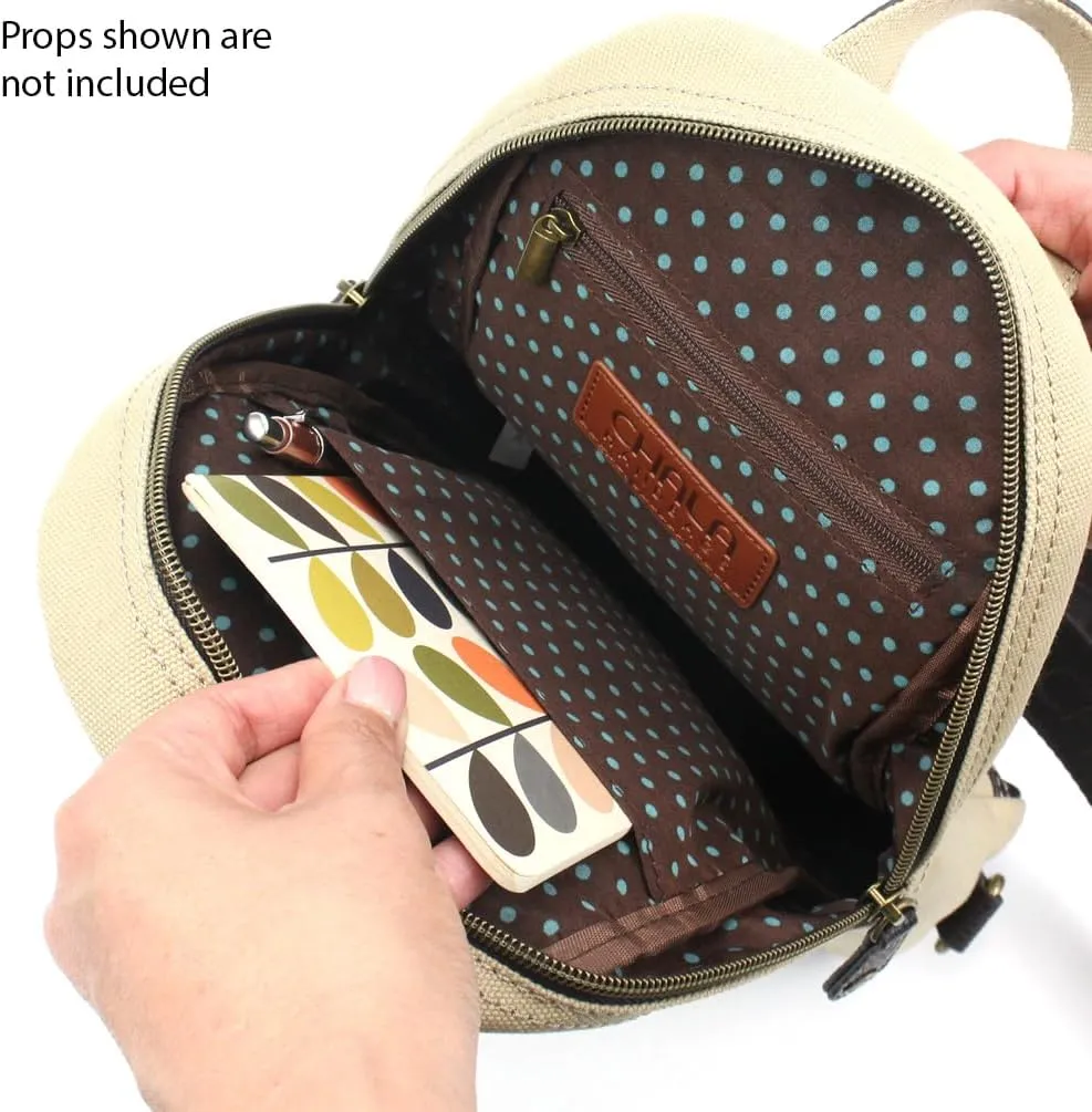 CHALA Canvas Sling Bag Women RFID Protected Canvas Crossbody Backpack with Adjustable Strap