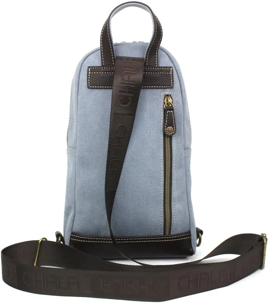 CHALA Canvas Sling Bag Women RFID Protected Canvas Crossbody Backpack with Adjustable Strap