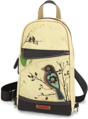 CHALA Canvas Sling Bag Women RFID Protected Canvas Crossbody Backpack with Adjustable Strap