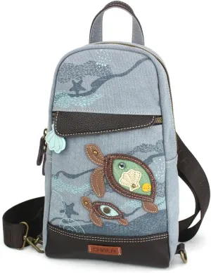 CHALA Canvas Sling Bag Women RFID Protected Canvas Crossbody Backpack with Adjustable Strap