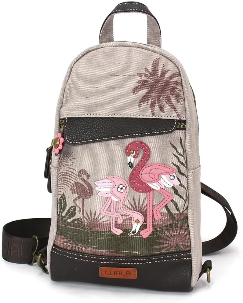 CHALA Canvas Sling Bag Women RFID Protected Canvas Crossbody Backpack with Adjustable Strap