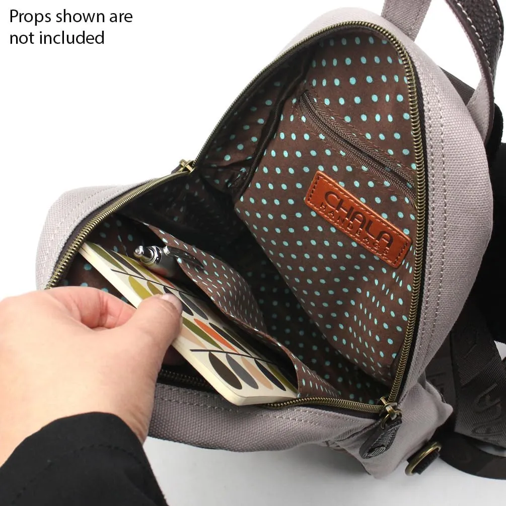 CHALA Canvas Sling Bag Women RFID Protected Canvas Crossbody Backpack with Adjustable Strap