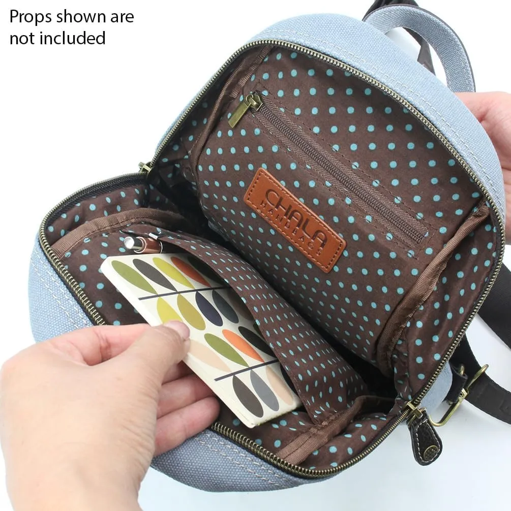 CHALA Canvas Sling Bag Women RFID Protected Canvas Crossbody Backpack with Adjustable Strap
