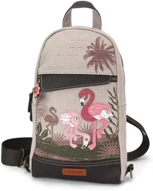 CHALA Canvas Sling Bag Women RFID Protected Canvas Crossbody Backpack with Adjustable Strap