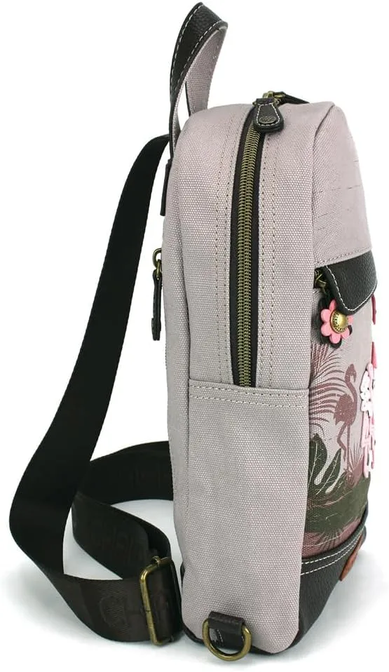 CHALA Canvas Sling Bag Women RFID Protected Canvas Crossbody Backpack with Adjustable Strap
