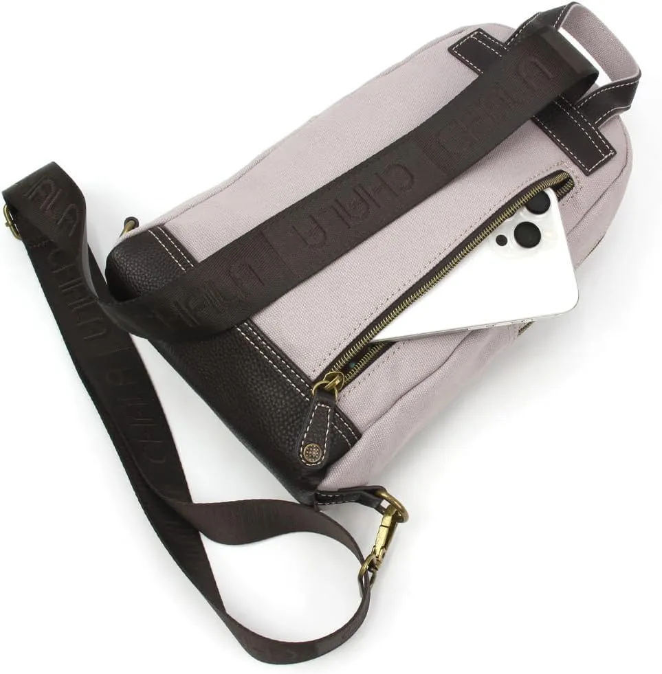 CHALA Canvas Sling Bag Women RFID Protected Canvas Crossbody Backpack with Adjustable Strap