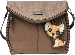 Chala Charming Crossbody Bag Shoulder Handbag With Flap Top and Zipper Brown